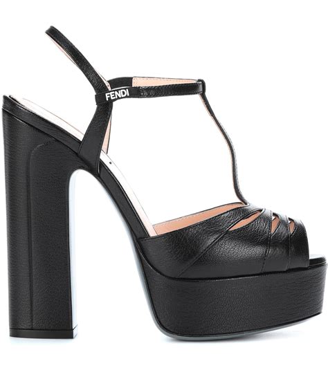 fendi black heels|Fendi platform heels.